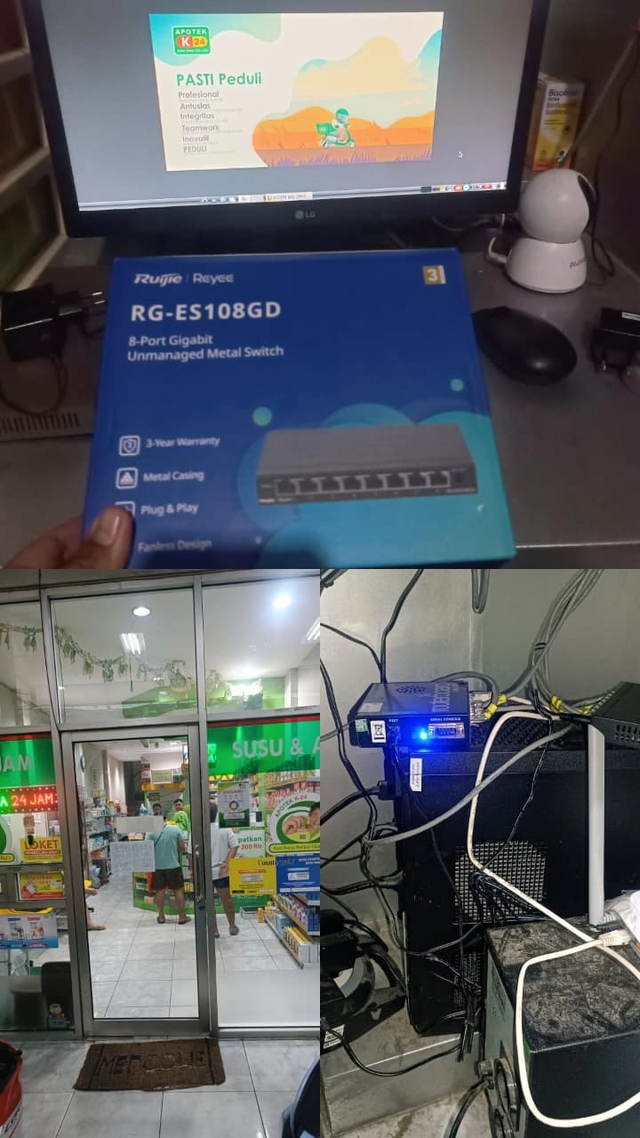 Maintenance Jaringan Internet Dan Pergantian Swith Hub Apotek K24 Kebon Bawang