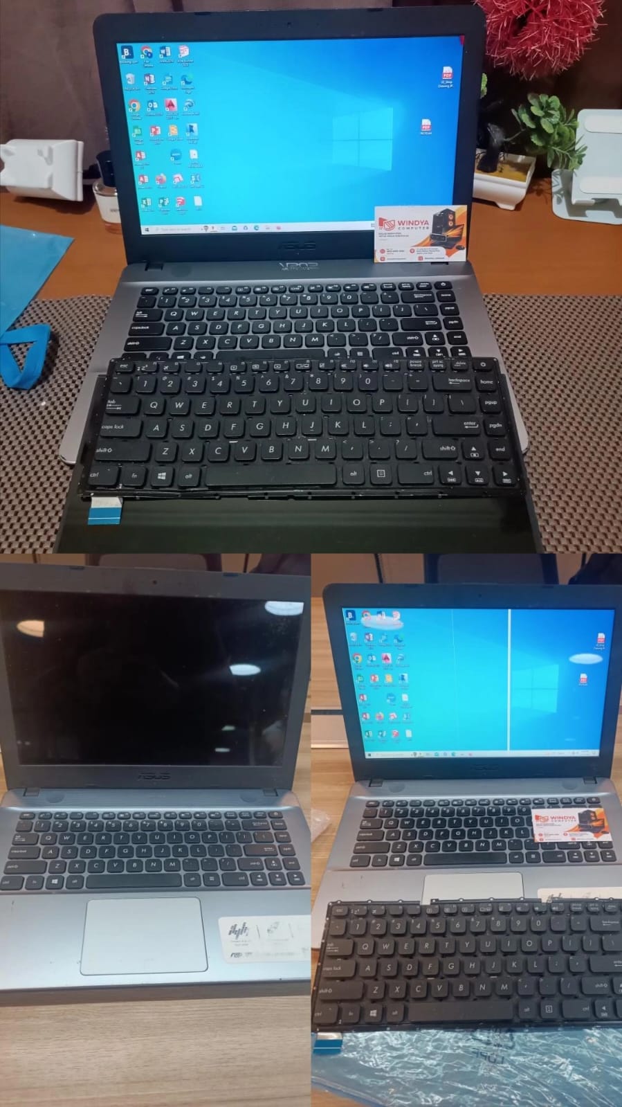 Service Laptop Asus X441B Mati Total, Pergantian Layar LCD dan Keyboard