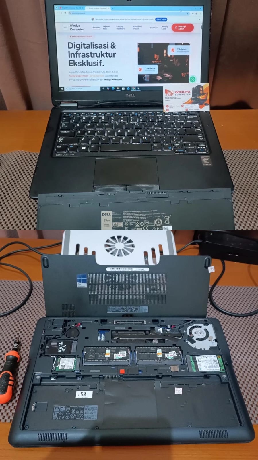 Service Maintenance dan Pergantian Part Laptop Dell Latitude E7250