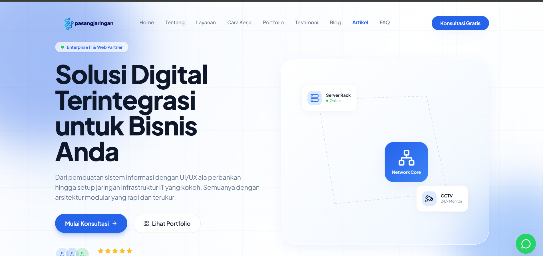 Website Company Profile dan Layanan Pasang Jaringan